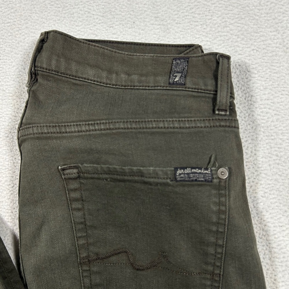 7 For All Mankind Slimmy Jeans Mens 32 Olive Green Luxe Performance Slim Fit - Picture 4 of 11